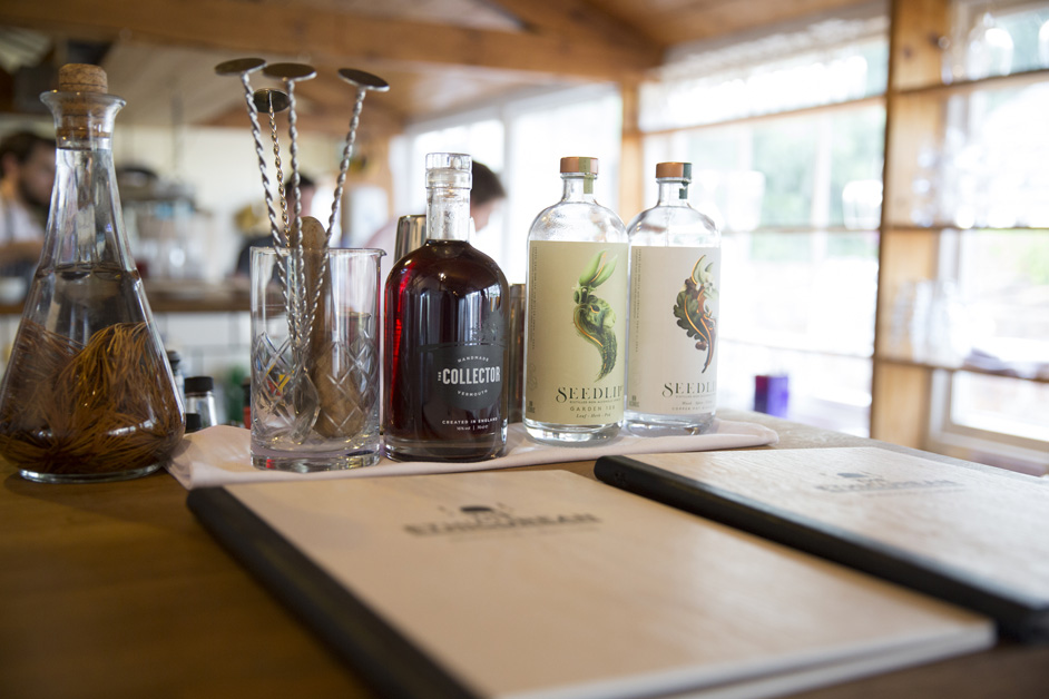 the famous spirit collection at The Ethicurean wedding reception in Bristol