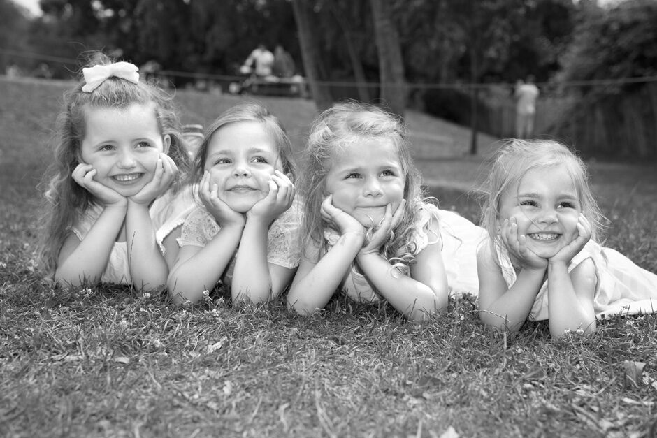 little girls sitting on their tummies in Tonbridge, Kent