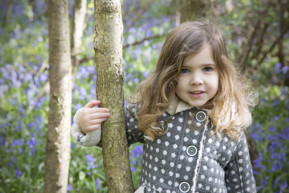 little girl in lavender forest in Ightham Mote, Kent