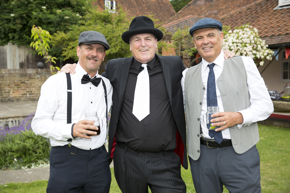 groom with best men at vintage wedding in Bromely, Kent