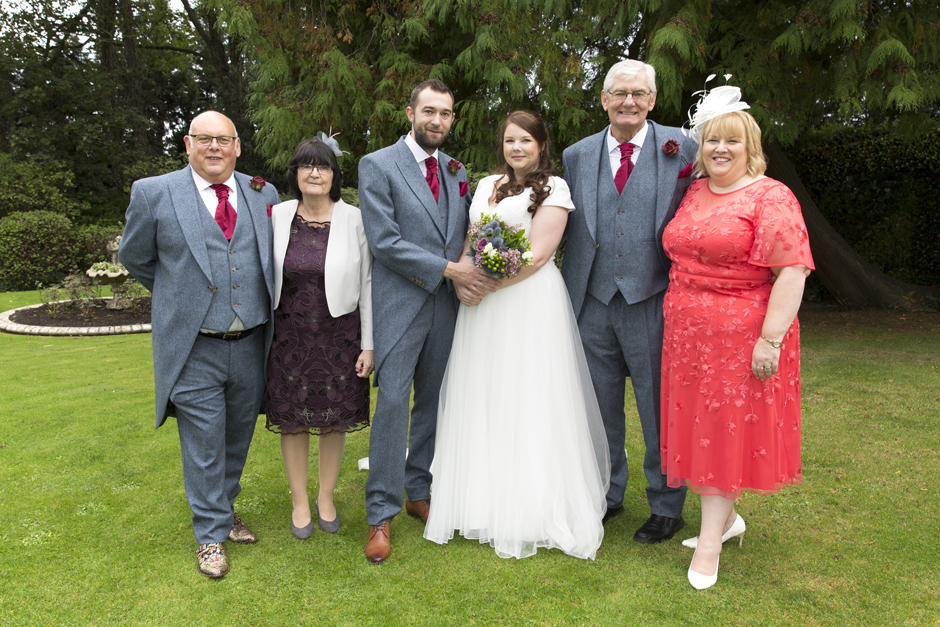 bride and groom with guests at The Little Hermitage in Rochester, Kent