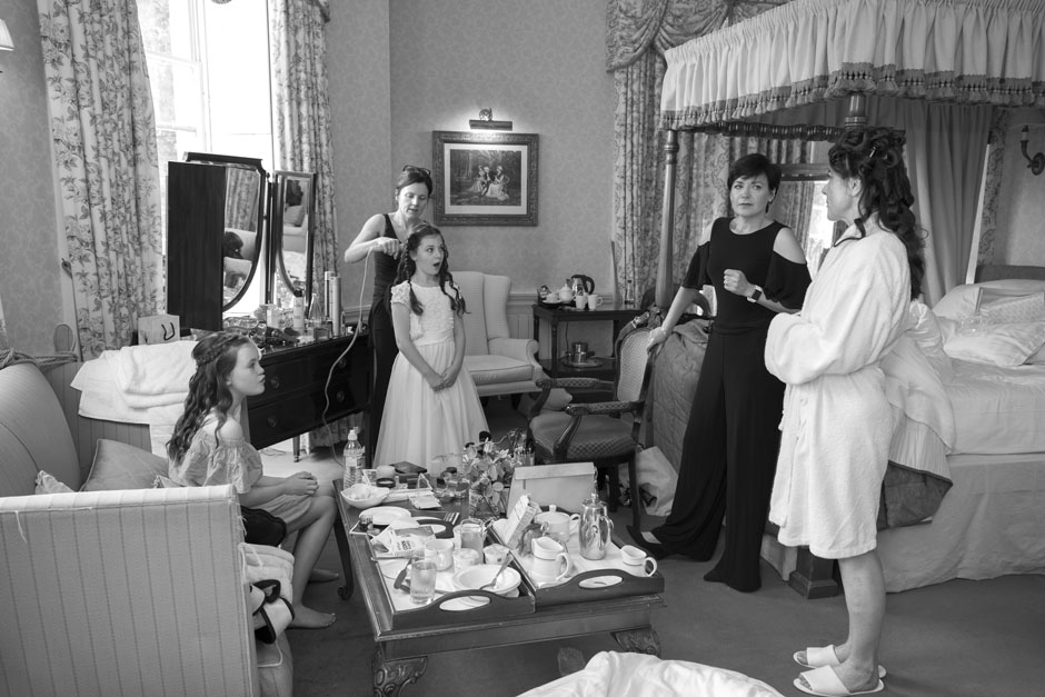 Bridal preparation candid shot captured at The Shelley's Hotel in Lewes, East Sussex