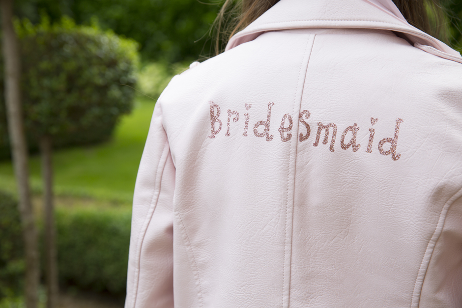 Bridesmaid pink leather jacket (by Forgetmenotbyjb)