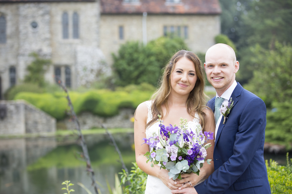 Close-up of wedding couple at Nettlestead Place in Maidstone, Kent. Taken by photographer Victoria Green.